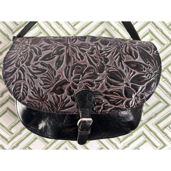 Patricia Nash Crossbody Tooled Black Leather Black New w/o tags - Picture 9 of 9